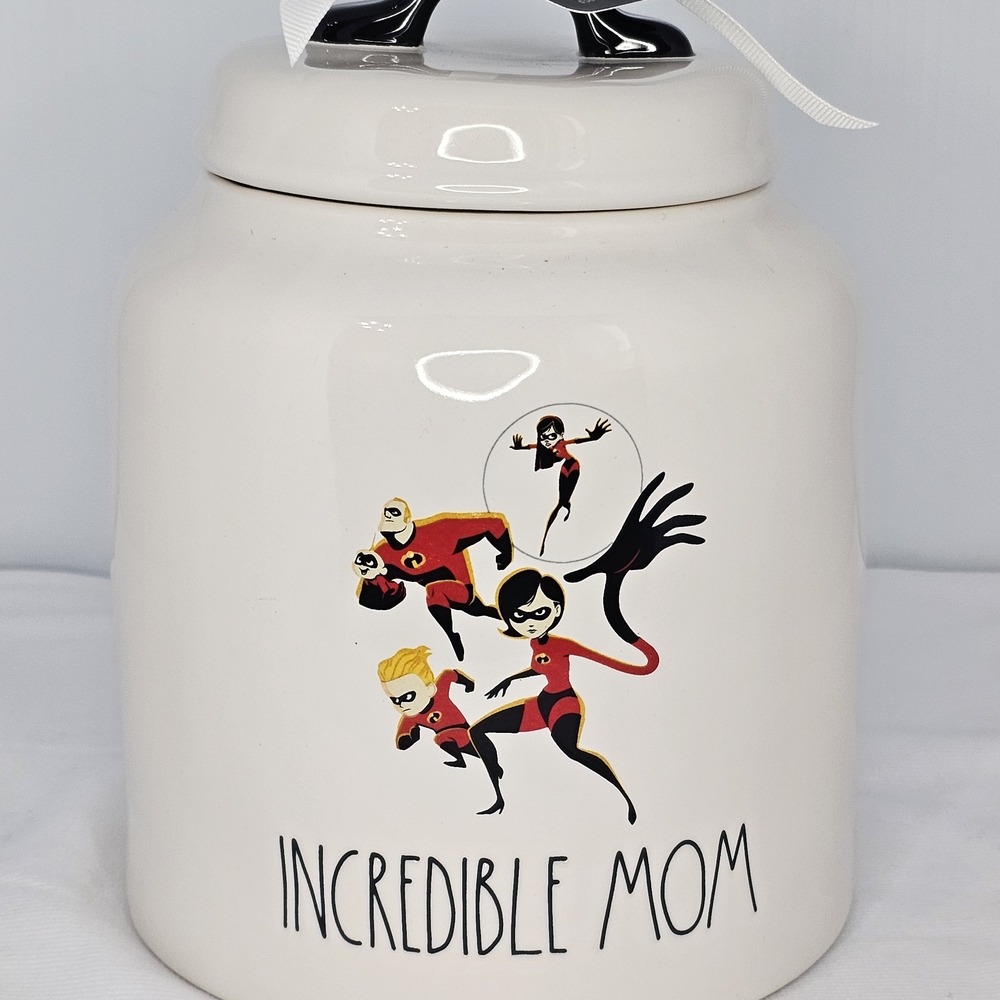 Rae Dunn Incredible Mom Ceramic Cookie Jar - White
